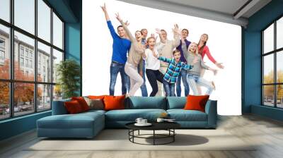 group of smiling people having fun Wall mural