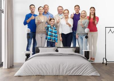 group of smiling people showing thumbs up Wall mural