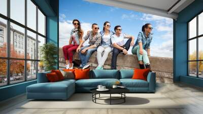 group of teenagers hanging out Wall mural