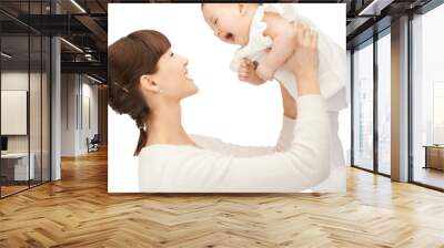 happy mother with baby Wall mural