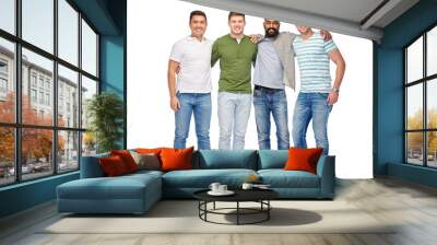 international group of happy smiling men Wall mural