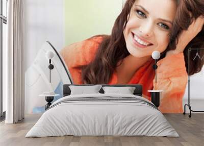 perfect housewife ironing clothes Wall mural