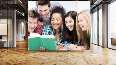 students reading book at school Wall mural