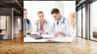 team or group of doctors working Wall mural