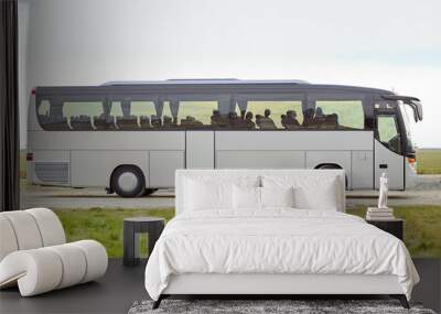 tour bus staying outdoors Wall mural