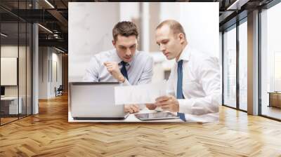 two businessmen having discussion in office Wall mural