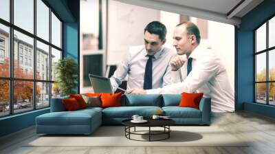 two businessmen having discussion in office Wall mural