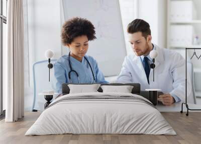 two doctors meeting at hospital office Wall mural