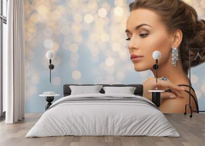 woman in evening dress with diamond earring Wall mural