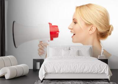 woman with megaphone Wall mural