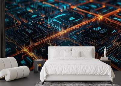 Abstract technology background digital illustration abstract technology background digital il. Wall mural