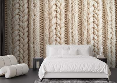 Seamless Knitted Ribbed Design Creating an Elegant, Abstract Texture Wall mural