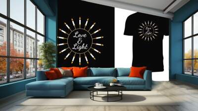 Hanukkah Day T Shirt Design. 
 Wall mural