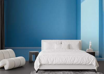 Modern empty blue room. A space full of potential for any creative vision. Mock up. Ready for product montage. Wall mural