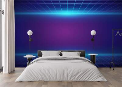 80s Retro Sci-Fi Background Wall mural