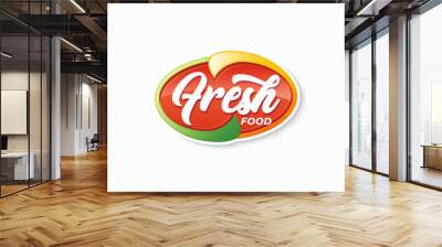 Fresh food typography logo template Wall mural