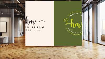 Initial hm feminine logo collections template - vector Wall mural