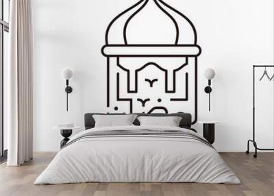 Line art ramadan kareem arabic islamic calligraphy - vector Wall mural