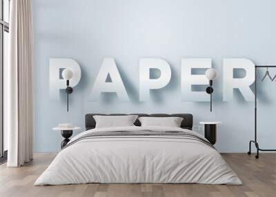 White Paper Text Effect Wall mural