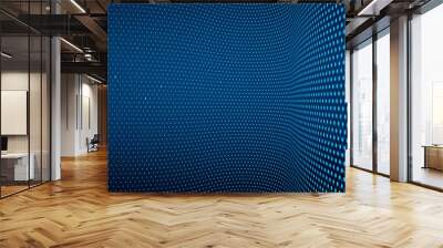 3D abstract dark blue background with dots pattern vector design, technology theme, dimensional dotted flow in perspective, big data, nanotechnology. Wall mural