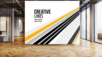 3D lines in motion vector abstract background, creative and dimensional curved stripes dynamic composition, motion and technology. Wall mural