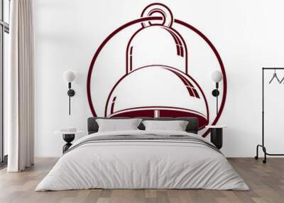 3d stylish bell isolated on white. Detailed high quality illustr Wall mural