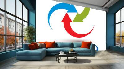 Arrows abstract loop symbol, vector conceptual pictogram templat Wall mural