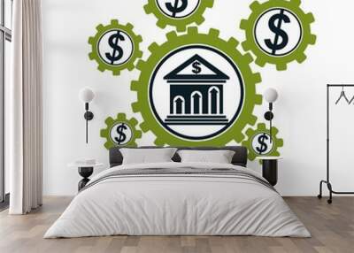 banking and finance conceptual logo, unique vector symbol. banki Wall mural