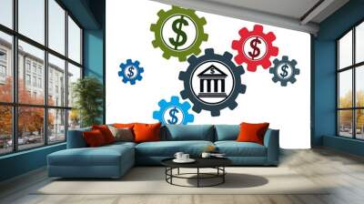 banking and finance conceptual logo, unique vector symbol. banki Wall mural