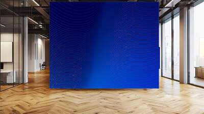 Blue lines in 3D perspective vector abstract background, dynamic linear minimal design, wave lied pattern in dimensional and movement. Wall mural