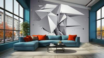 contemporary techno black and white stylish construction, abstra Wall mural