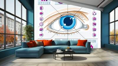 Creative infographics, human eye, looking eye idea, vector illus Wall mural