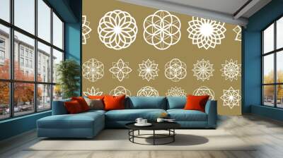 Flower of life vector ancient esoteric symbol big vector set. Wall mural