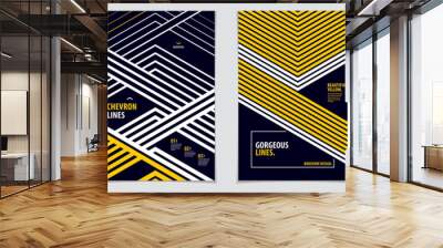 Future geometric design templates. Abstract striped textured geometric vector patterns set. Layouts for Covers, Placards, Posters, Flyers and Banner Designs. A4 print format. Wall mural