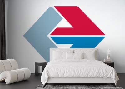 geometric abstract symbol with arrow, vector graphic design elem Wall mural