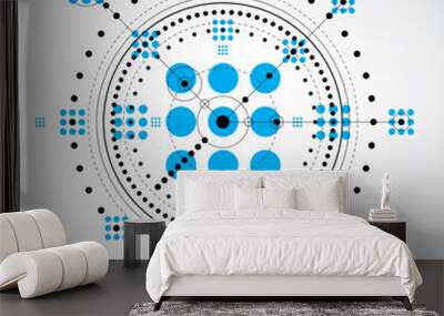 geometric technology vector drawing, technical wallpaper. abstra Wall mural