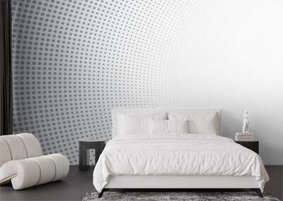 grey dots in 3d perspective vector abstract background, dotted pattern cool design, wave stream of s Wall mural