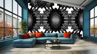 Ornate vector monochrome abstract background with overlapping bl Wall mural