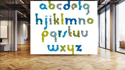 Vector colourful daub hand-painted letters isolated on white bac Wall mural