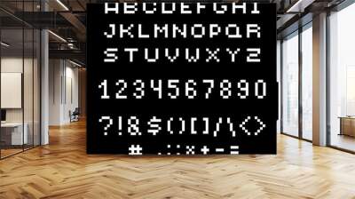 Vector modern numbers, letters and punctuation marks created in Wall mural