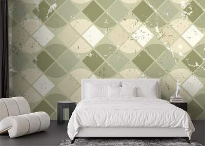 vintage wavy geometric seamless pattern, vector neutral worn bac Wall mural