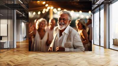 group of seniors at a party Wall mural