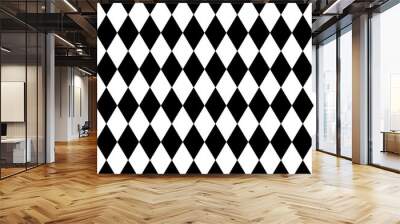 seamless harlequin pattern-black and white Wall mural