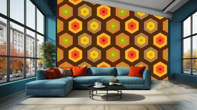 Seamless retro honeycomb pattern Wall mural