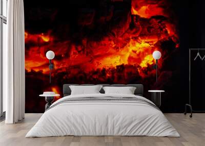 Camp fire smouldering embers Wall mural