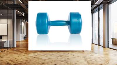 Dumbbell for fitness isolated on white background. Studio shot. Clipping path included. Wall mural