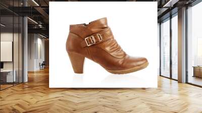 Womans brown leather boots Wall mural