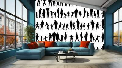 Large collection of silhouettes concept. Wall mural