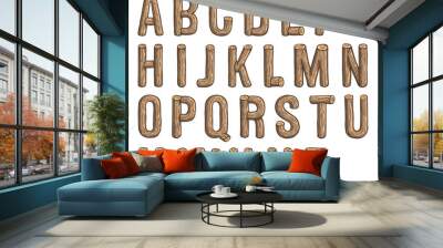 Painted wood font Wall mural