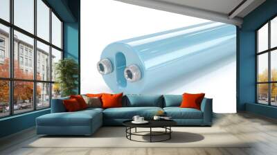 A blue pipe with two holes on the side Wall mural